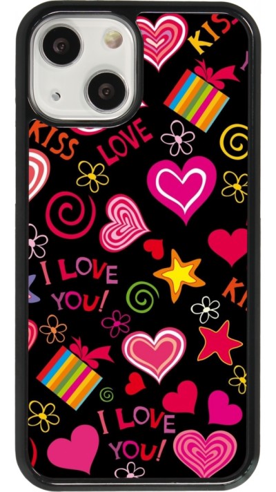 Coque iPhone 13 mini - Valentine 2023 love symbols