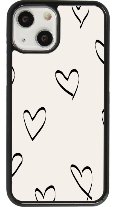 Coque iPhone 13 mini - Valentine 2023 minimalist hearts