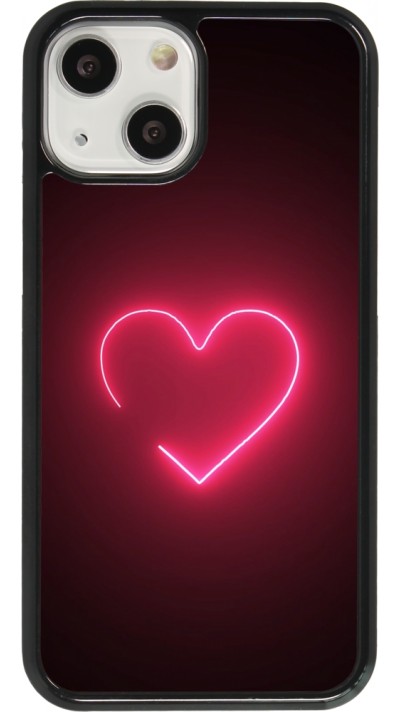 Coque iPhone 13 mini - Valentine 2023 single neon heart
