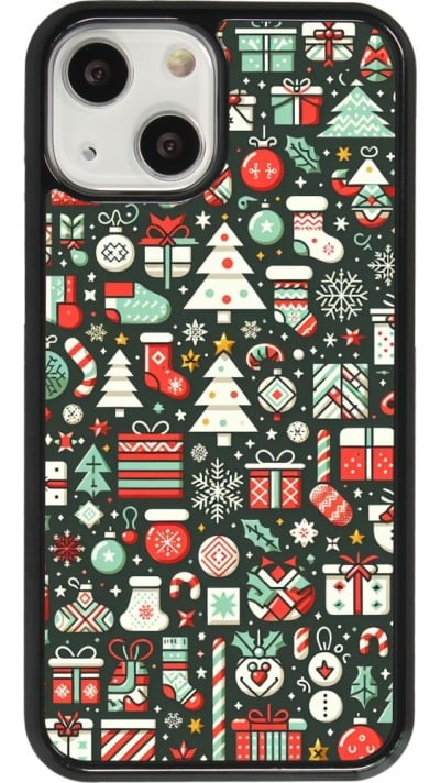 iPhone 13 mini Case Hülle - Weihnachten 2023 Flachmuster