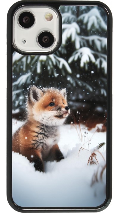 Coque iPhone 13 mini - Noël 2023 Renardeau sapin