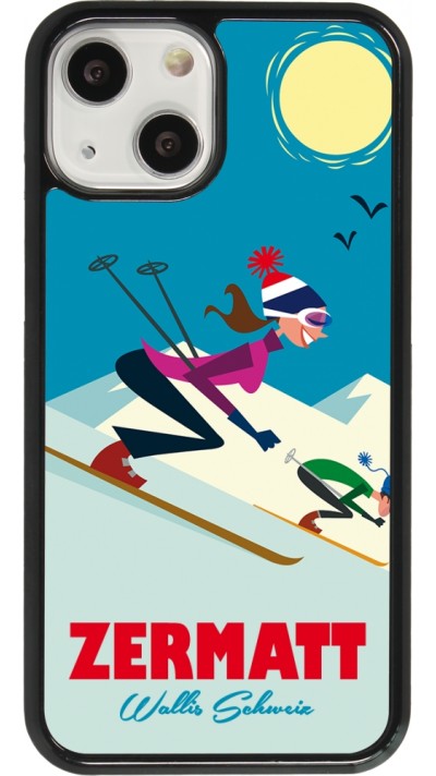 Coque iPhone 13 mini - Zermatt Ski Downhill