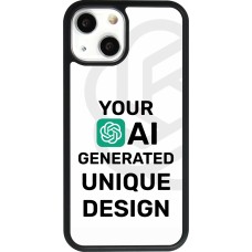 iPhone 13 mini Case Hülle - Silikon schwarz 100% einzigartig erstellt dank Deiner Kreativität und künstlicher Intelligenz (KI)