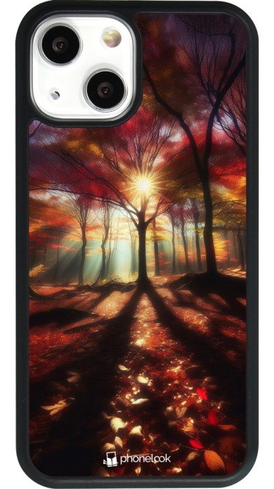 iPhone 13 mini Case Hülle - Silikon schwarz Herbstlicher goldener Glanz