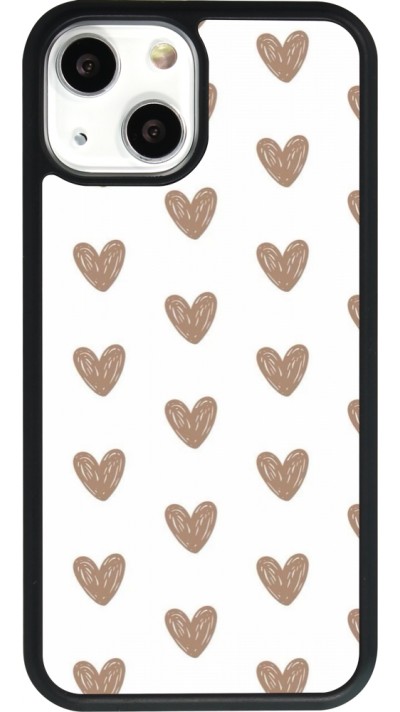 iPhone 13 mini Case Hülle - Silikon schwarz Autumn 2024 brown hearts