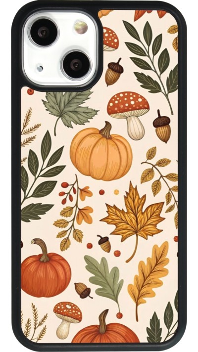 iPhone 13 mini Case Hülle - Silikon schwarz Autumn 25 Autumn pattern