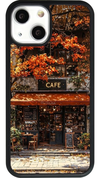 iPhone 13 mini Case Hülle - Silikon schwarz Autumn 25 Coffee shop