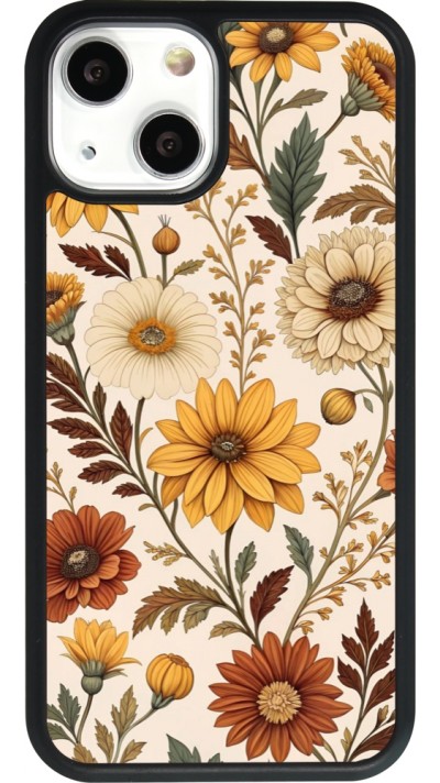 iPhone 13 mini Case Hülle - Silikon schwarz Autumn 25 Flower pattern