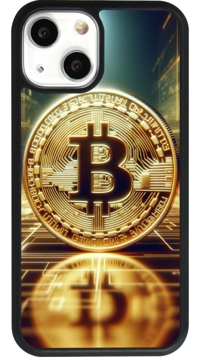 iPhone 13 mini Case Hülle - Silikon schwarz Bitcoin Stehen