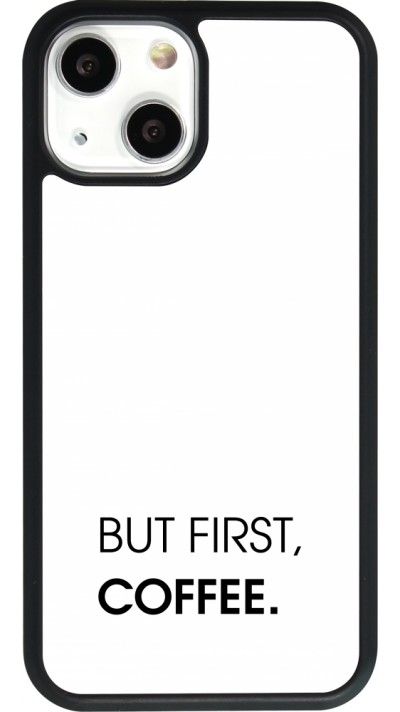 iPhone 13 mini Case Hülle - Silikon schwarz But first Coffee