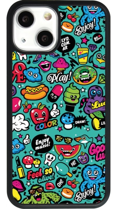 iPhone 13 mini Case Hülle - Silikon schwarz Cartoons old school