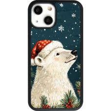 Coque iPhone 13 mini - Silicone rigide noir Christmas 25 Bear
