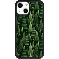 Coque iPhone 13 mini - Silicone rigide noir Christmas 25 Pattern Xmas Tree