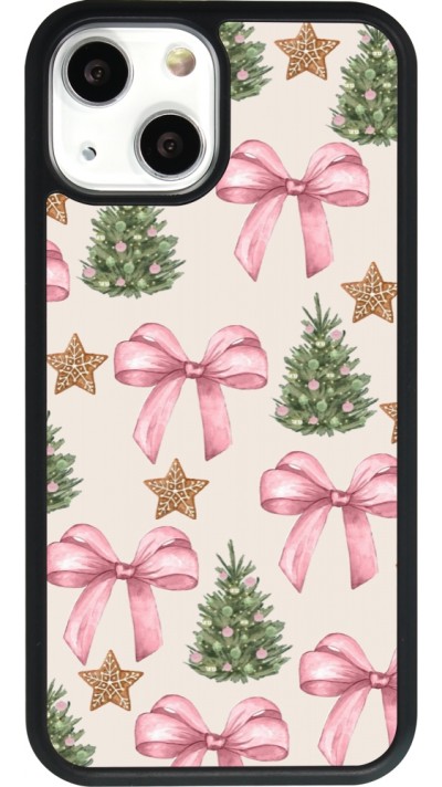 iPhone 13 mini Case Hülle - Silikon schwarz Christmas 25 Vintage Ribbons