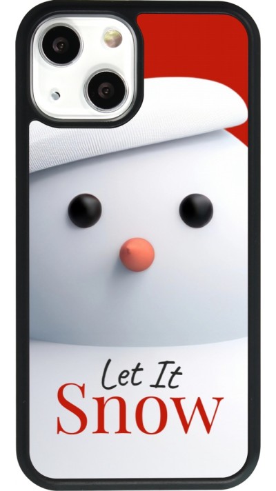 Coque iPhone 13 mini - Silicone rigide noir Christmas 25 Xmas Snowman