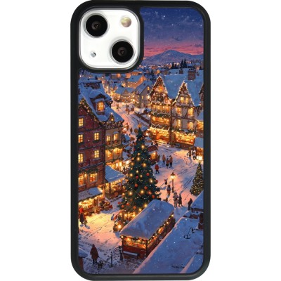 iPhone 13 mini Case Hülle - Silikon schwarz Christmas 25 Xmas Village