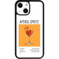 Coque iPhone 13 mini - Silicone rigide noir Cocktail recette Aperol Spritz