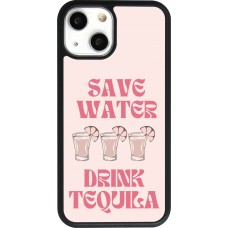 Coque iPhone 13 mini - Silicone rigide noir Cocktail Save Water Drink Tequila