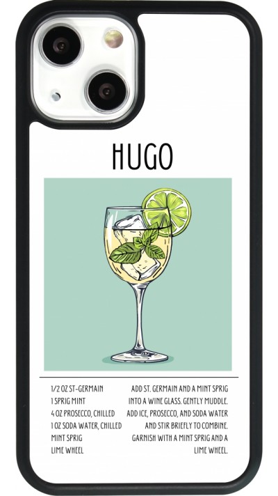 Coque iPhone 13 mini - Silicone rigide noir Cocktail recette Hugo