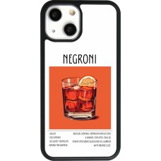 Coque iPhone 13 mini - Silicone rigide noir Cocktail recette Negroni