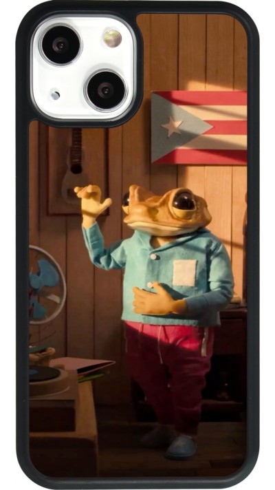 Coque iPhone 13 mini - Silicone rigide noir Dancing frog DTMF