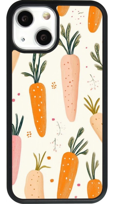 Coque iPhone 13 mini - Silicone rigide noir Easter 2026 Illustration carrots