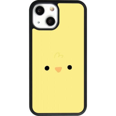 Coque iPhone 13 mini - Silicone rigide noir Easter 2026 Little chicken