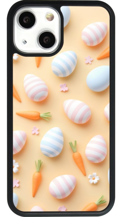 Coque iPhone 13 mini - Silicone rigide noir Easter 2026 Pattern Easter