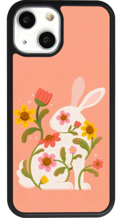 Coque iPhone 13 mini - Silicone rigide noir Easter 2026 Rabbit collage