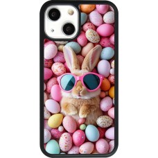 Coque iPhone 13 mini - Silicone rigide noir Easter 2026 Rabbit fun
