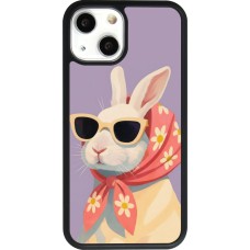 Coque iPhone 13 mini - Silicone rigide noir Easter 2026 Rabbit with scarf