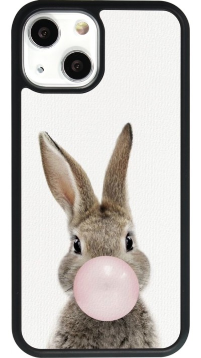 Coque iPhone 13 mini - Silicone rigide noir Easter 2023 bubble gum bunny