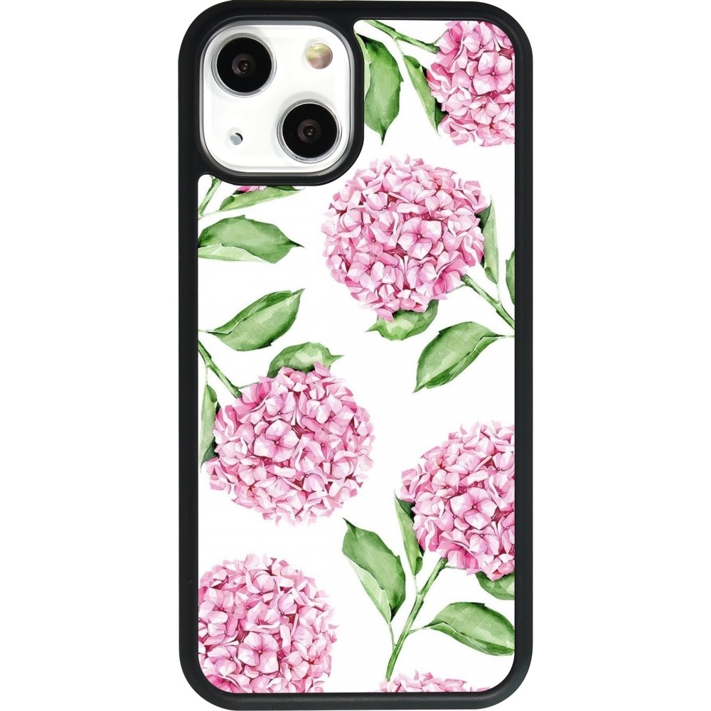 iPhone 13 mini Case Hülle - Silikon schwarz Easter 2024 pink flowers