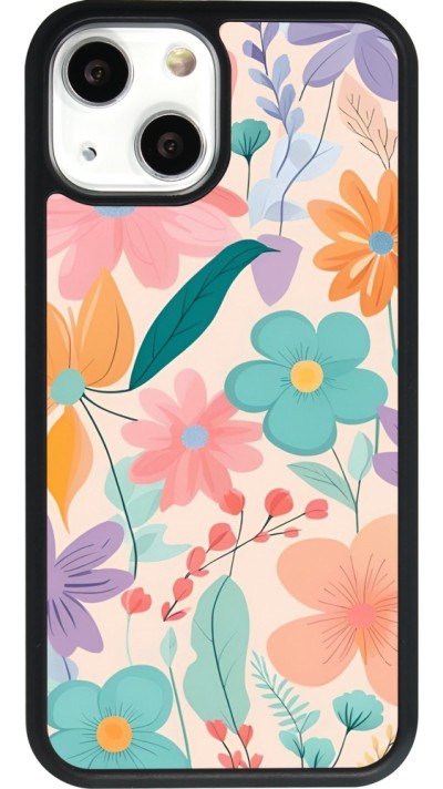 Coque iPhone 13 mini - Silicone rigide noir Easter 2024 spring flowers
