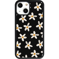 iPhone 13 mini Case Hülle - Silikon schwarz Easter 2024 white on black flower