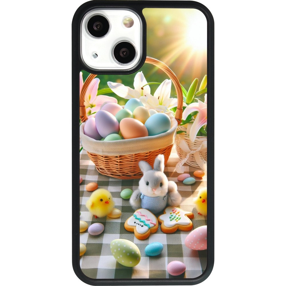 iPhone 13 mini Case Hülle - Silikon schwarz Ostern 2025 Osterkorb