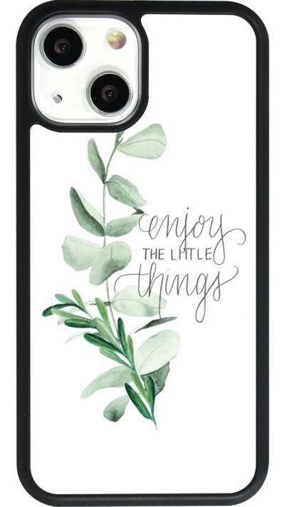 Coque iPhone 13 mini - Silicone rigide noir Enjoy the little things