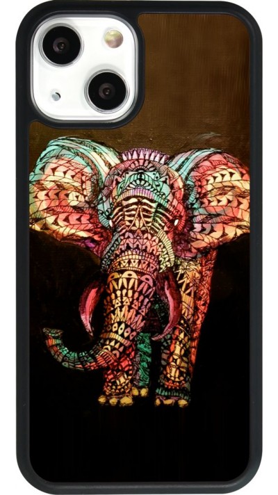 Coque iPhone 13 mini - Silicone rigide noir Elephant 02