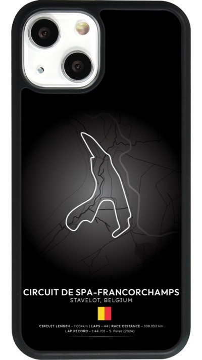 Coque iPhone 13 mini - Silicone rigide noir F1 Track 2025 Belgium