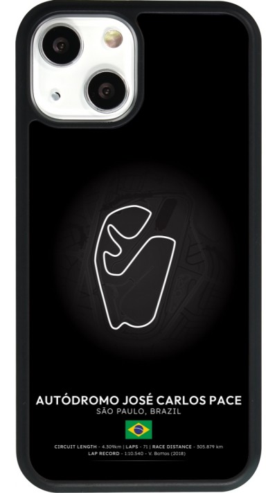 Coque iPhone 13 mini - Silicone rigide noir F1 Track 2025 Brazil