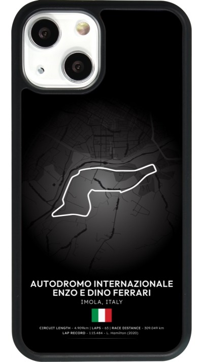 Coque iPhone 13 mini - Silicone rigide noir F1 Track 2025 Emilia-Rogmana