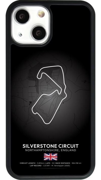 Coque iPhone 13 mini - Silicone rigide noir F1 Track 2025 Great Britan