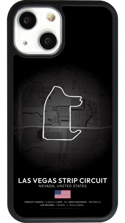 Coque iPhone 13 mini - Silicone rigide noir F1 Track 2025 Las Vegas