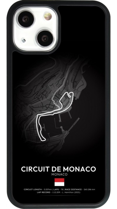 Coque iPhone 13 mini - Silicone rigide noir F1 Track 2025 Monaco