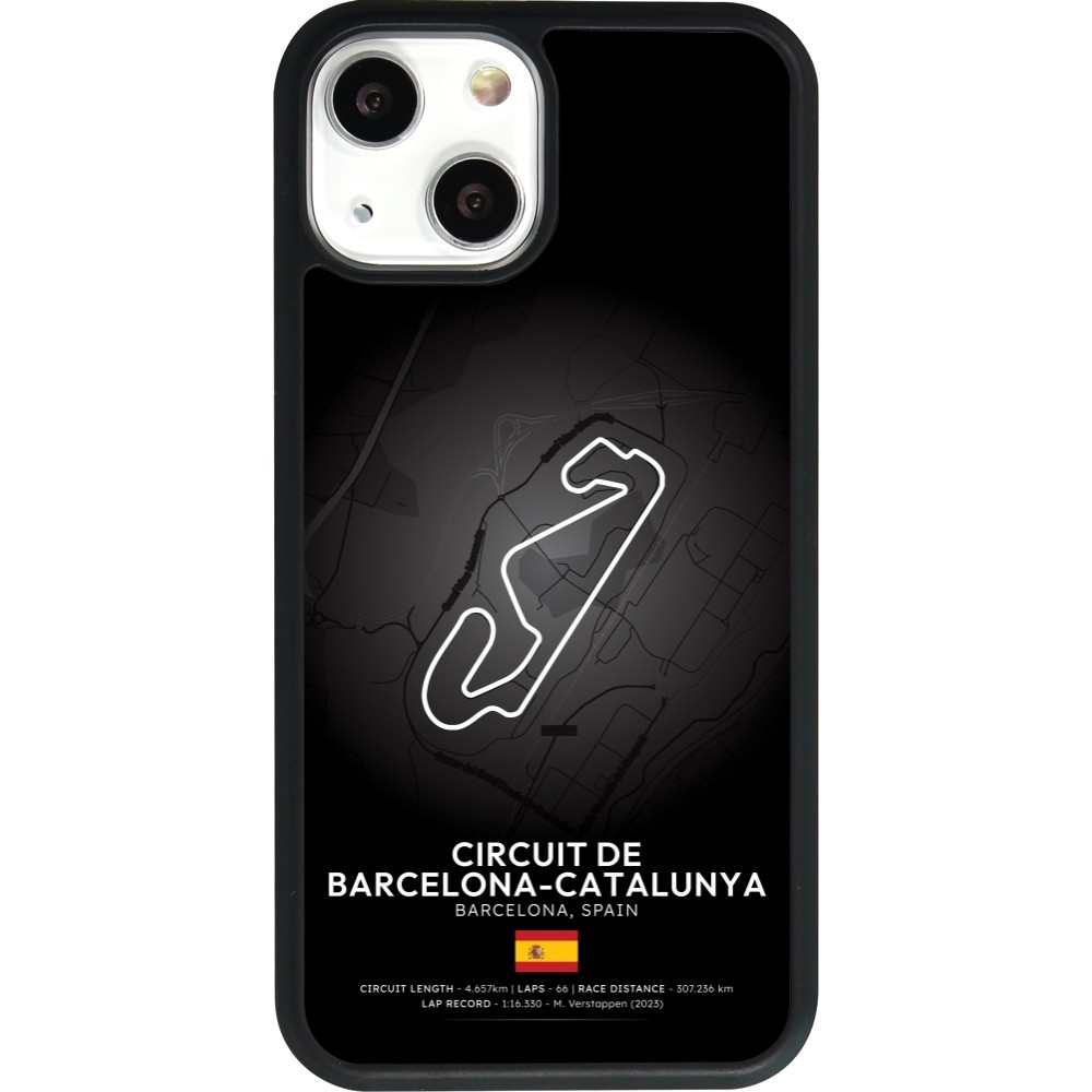 iPhone 13 mini Case Hülle - Silikon schwarz F1 Track 2025 Spain