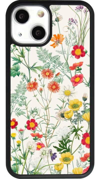 Coque iPhone 13 mini - Silicone rigide noir Flora Botanical Wildlife