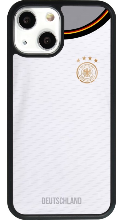 Coque iPhone 13 mini - Silicone rigide noir Maillot de football Allemagne 2022 personnalisable