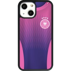 Coque iPhone 13 mini - Silicone rigide noir Maillot de football Allemagne Extérieur personnalisable