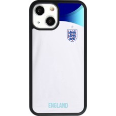 Coque iPhone 13 mini - Silicone rigide noir Maillot de football Angleterre 2022 personnalisable