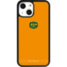 Coque iPhone 13 mini - Silicone rigide noir Maillot de football Australie 2026 personnalisable